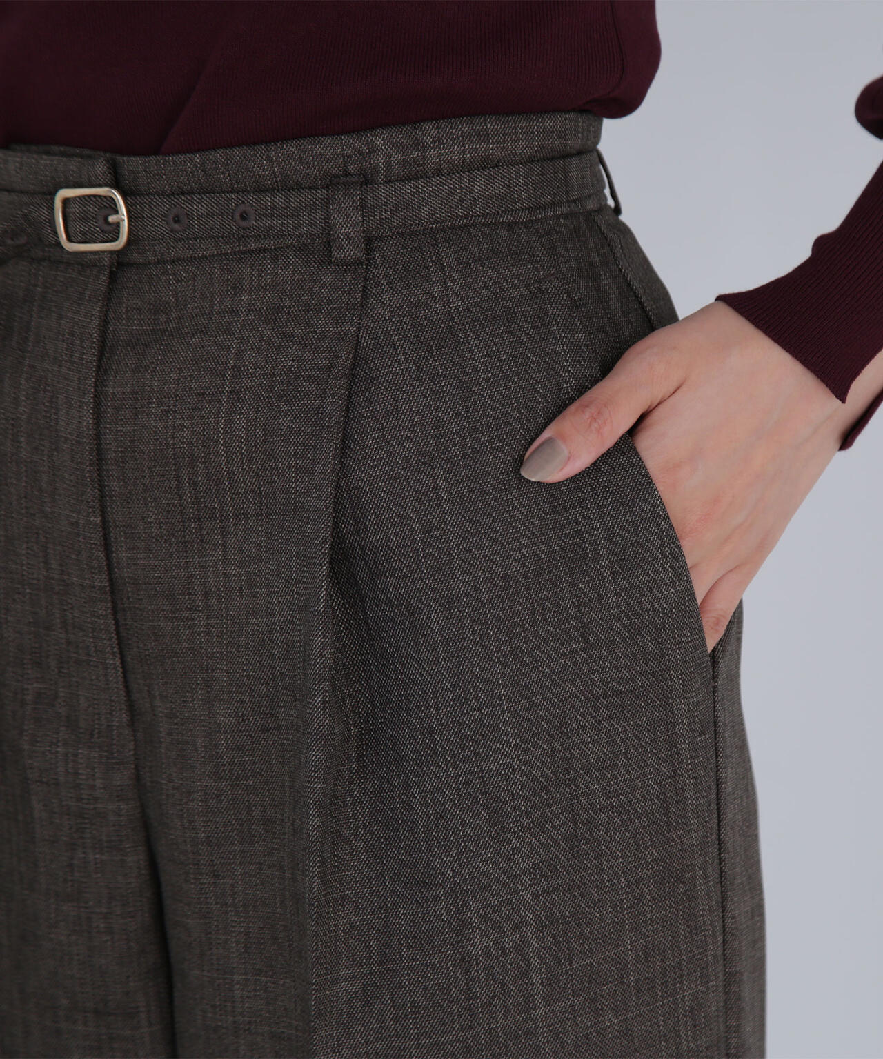 シャークスキン SETUPストレートテーパードパンツ