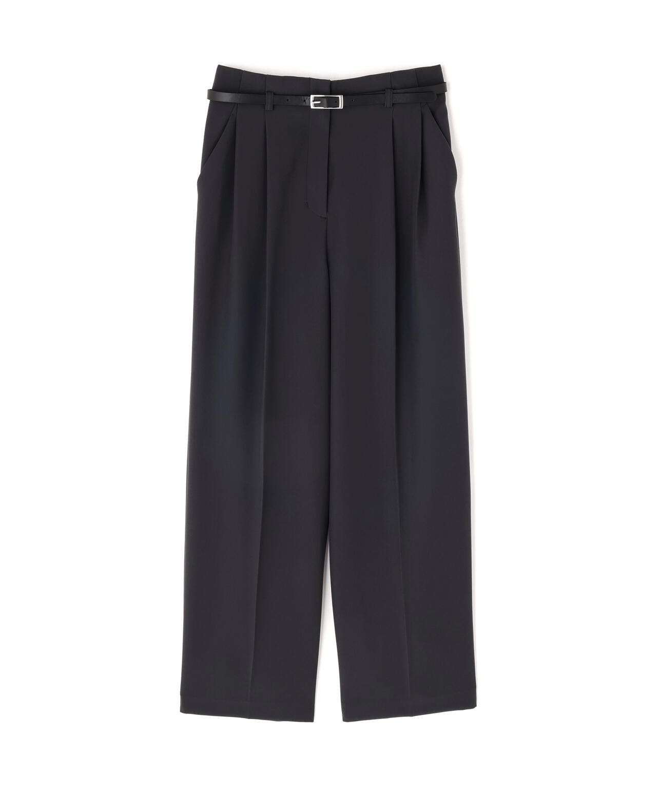 フェイクレザーベルテッドワイドパンツ