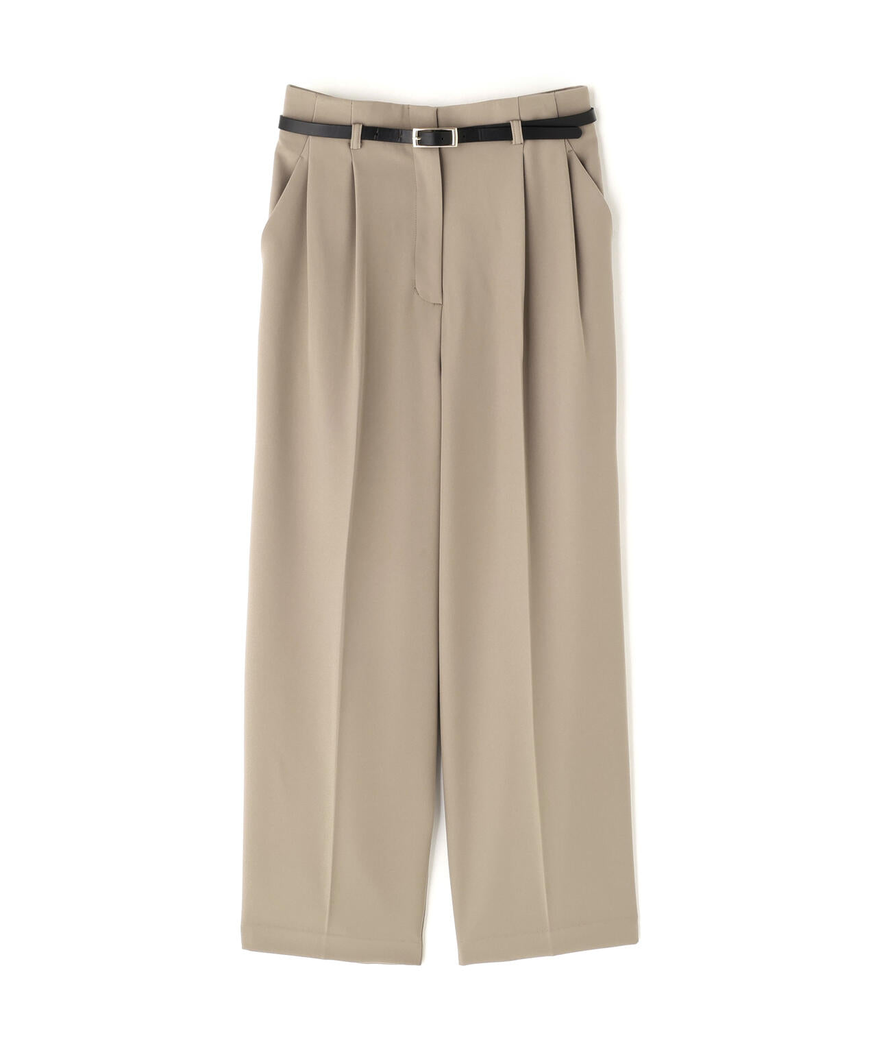 フェイクレザーベルテッドワイドパンツ