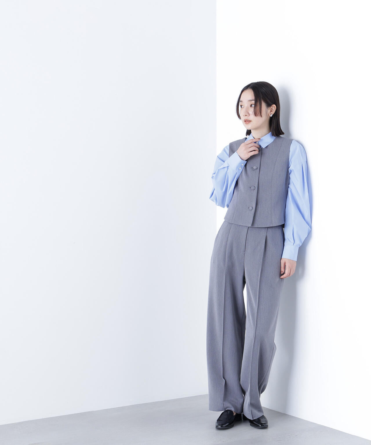 【Oggi掲載】コンパクトベスト セットアップ ワイドストレートパンツ