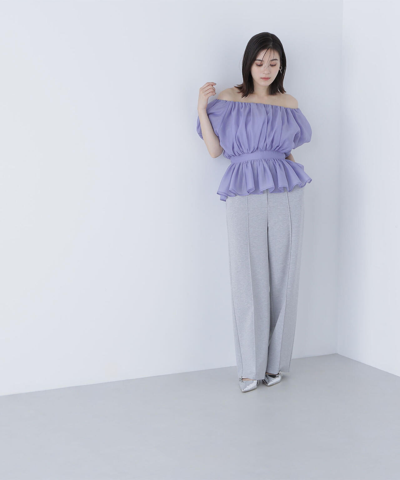 スムースストレートパンツ*