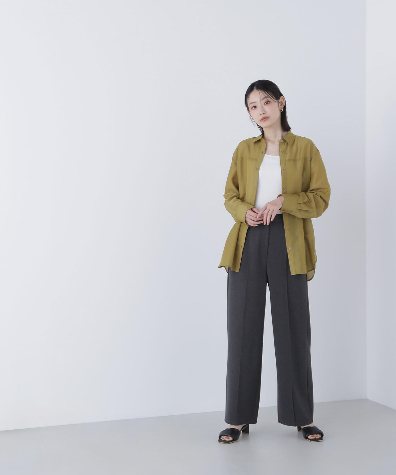スムースストレートパンツ*