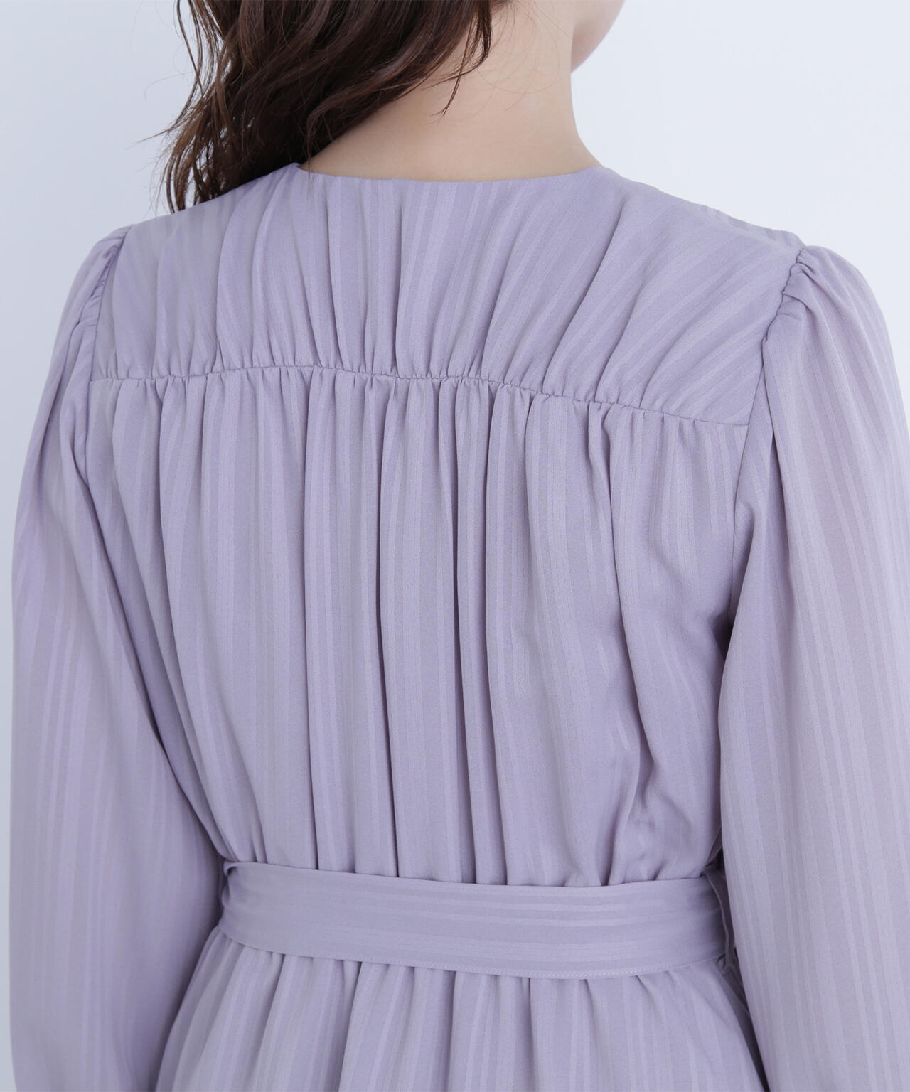 ベルテッドシャドーストライプワンピース