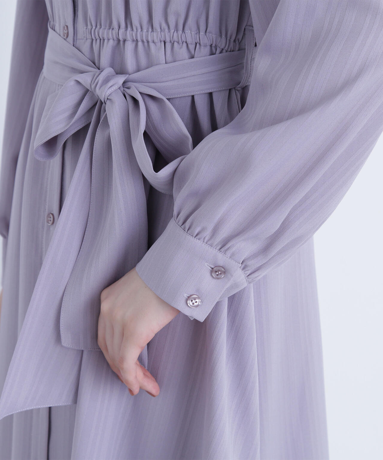 ベルテッドシャドーストライプワンピース