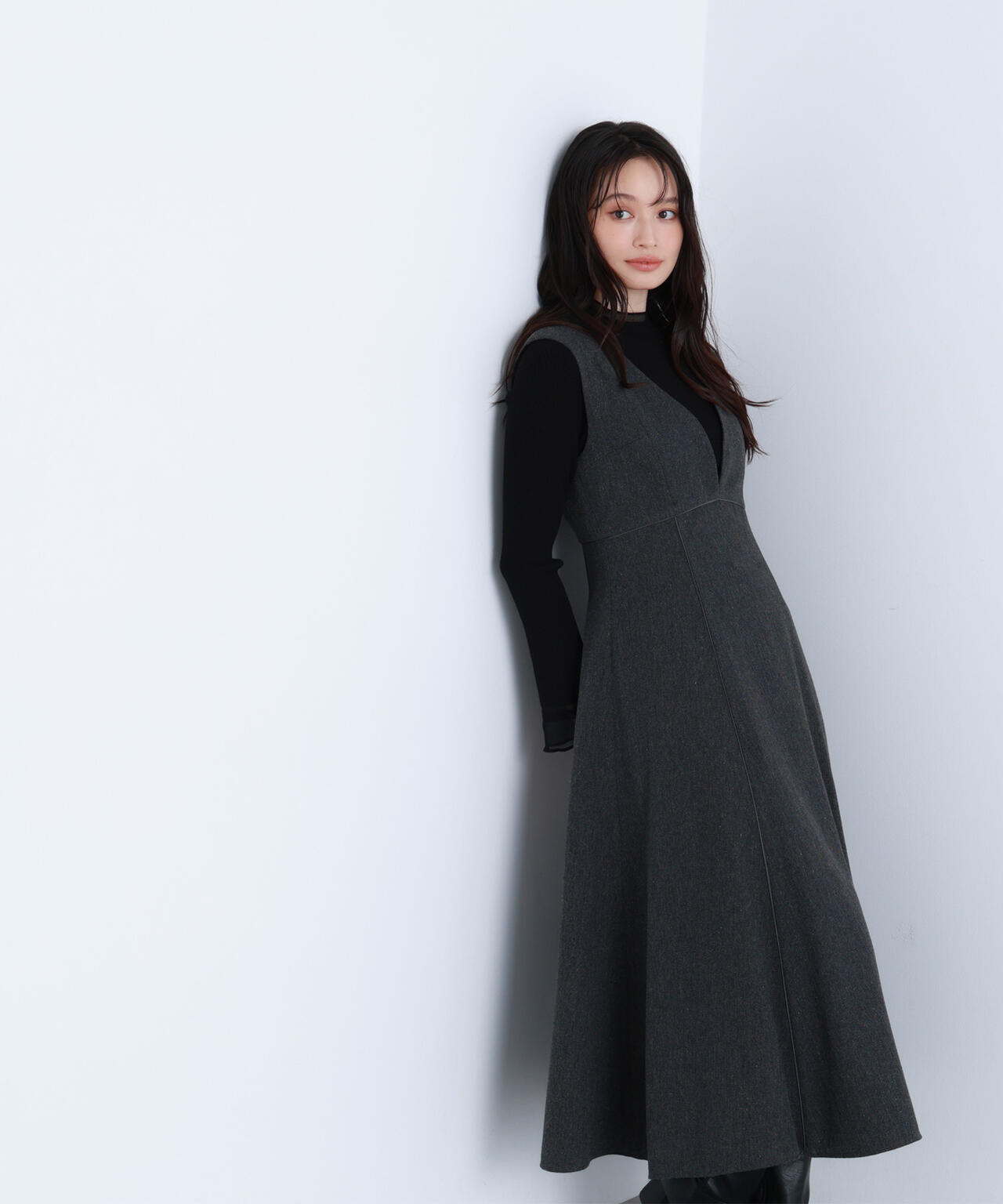 ニュアンスVネックジャンスカ