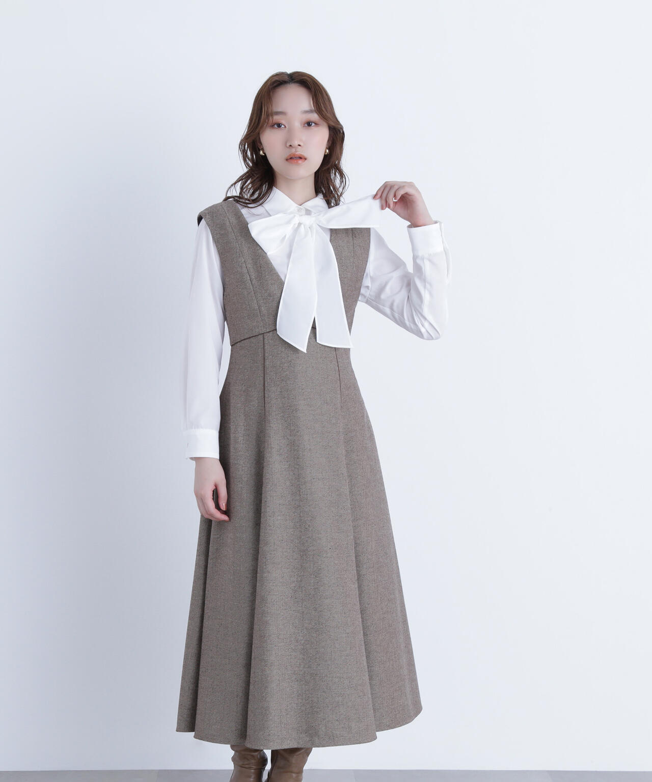 ニュアンスVネックジャンスカ