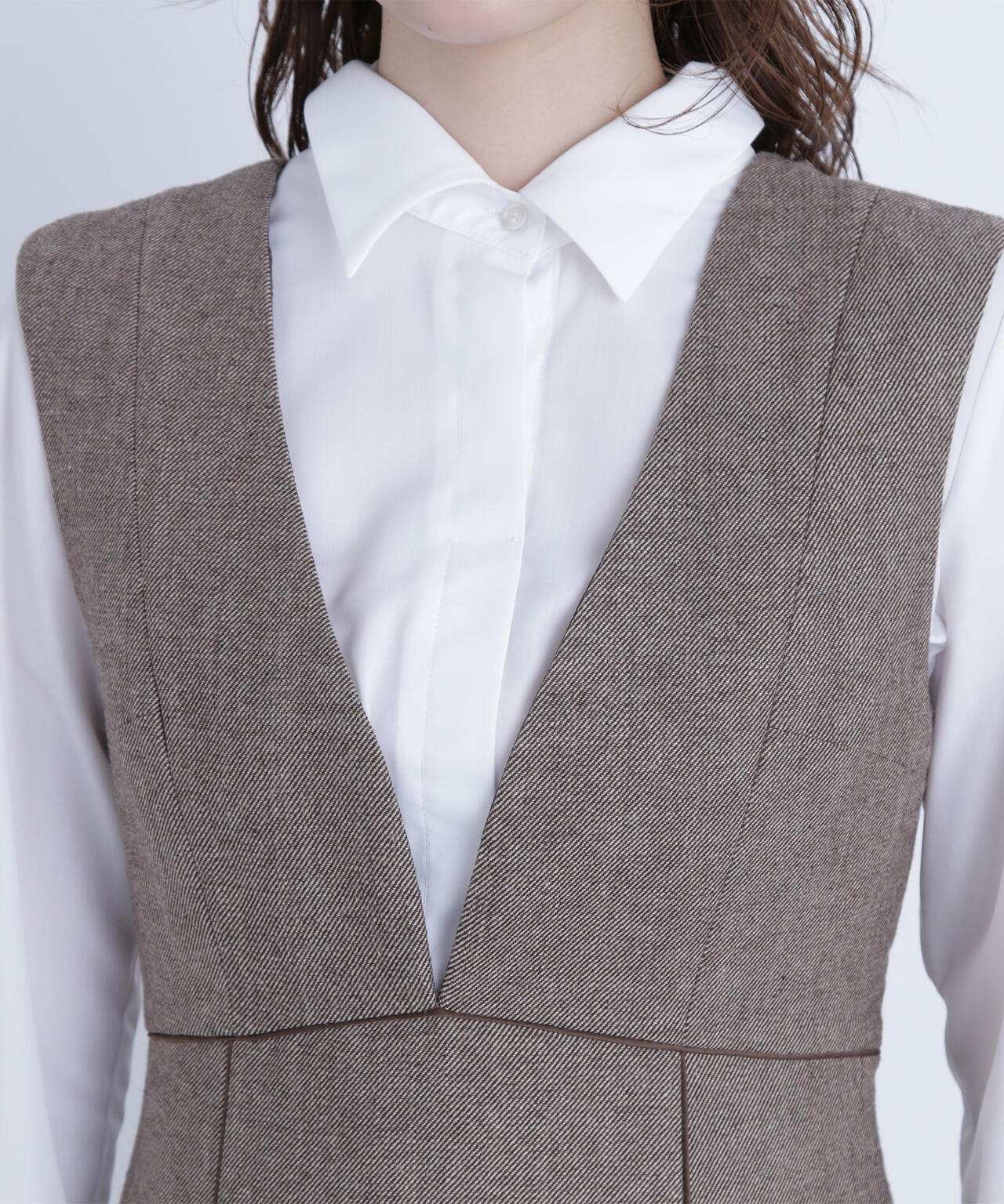 ニュアンスVネックジャンスカ