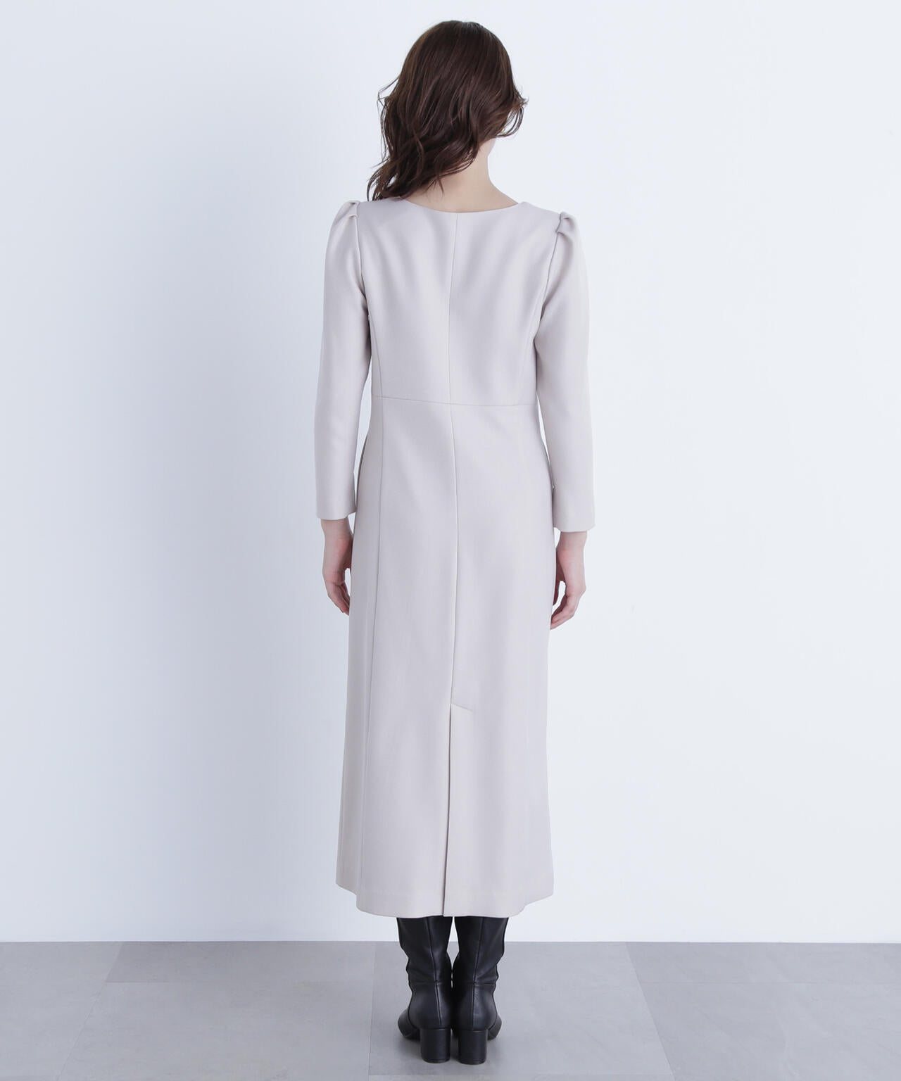 バイカラーボタンナローワンピース