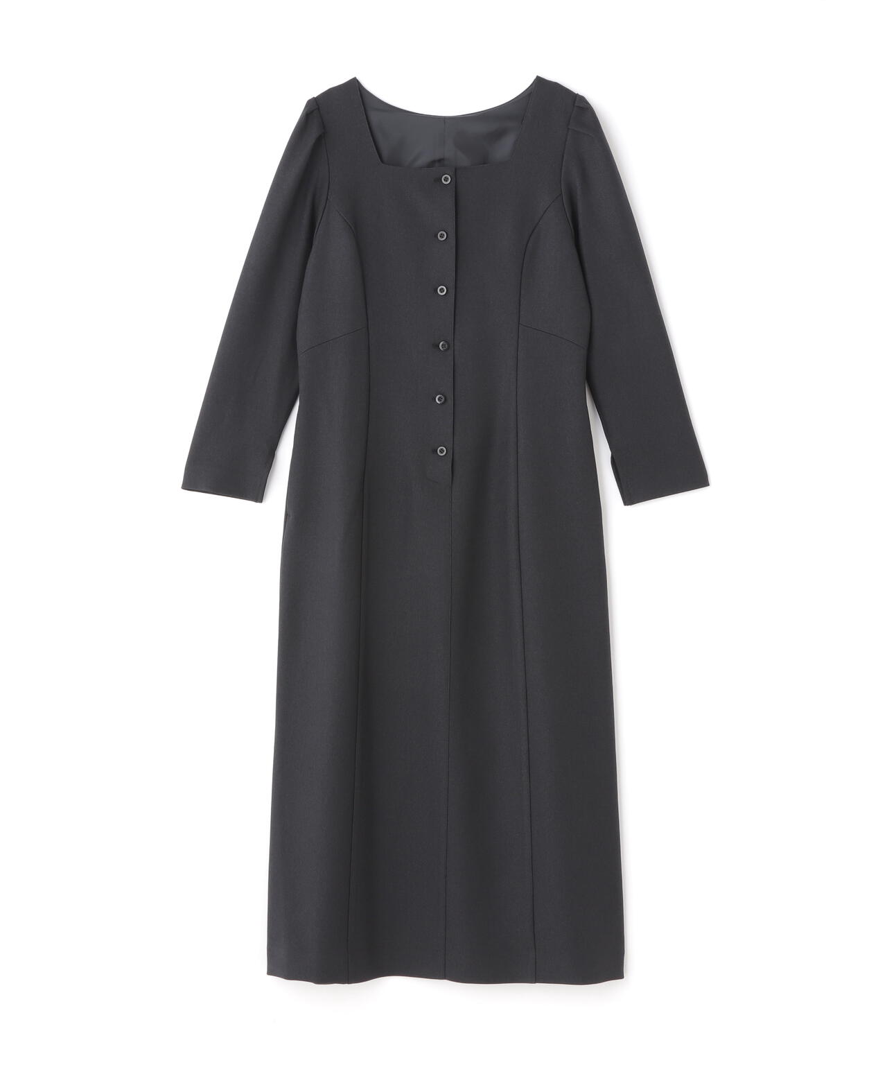 バイカラーボタンナローワンピース