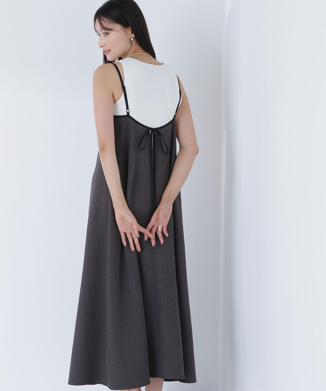 バイカラーキャミワンピース