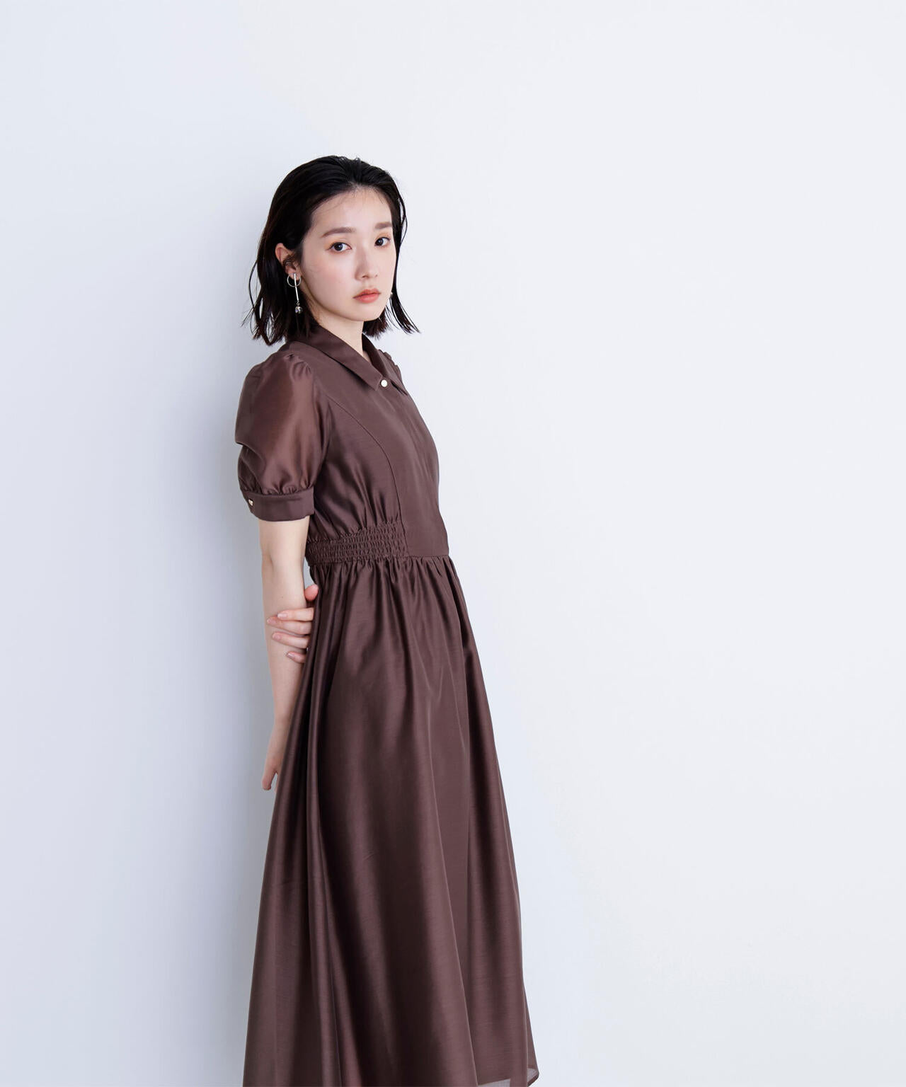 シアーシャツワンピース