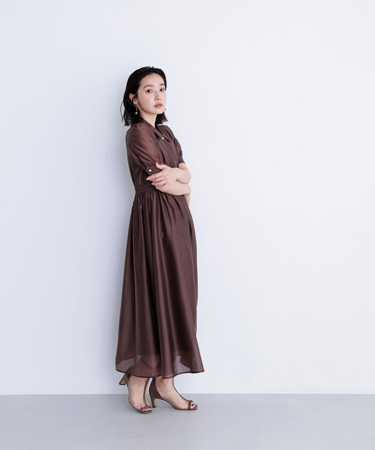 シアーシャツワンピース