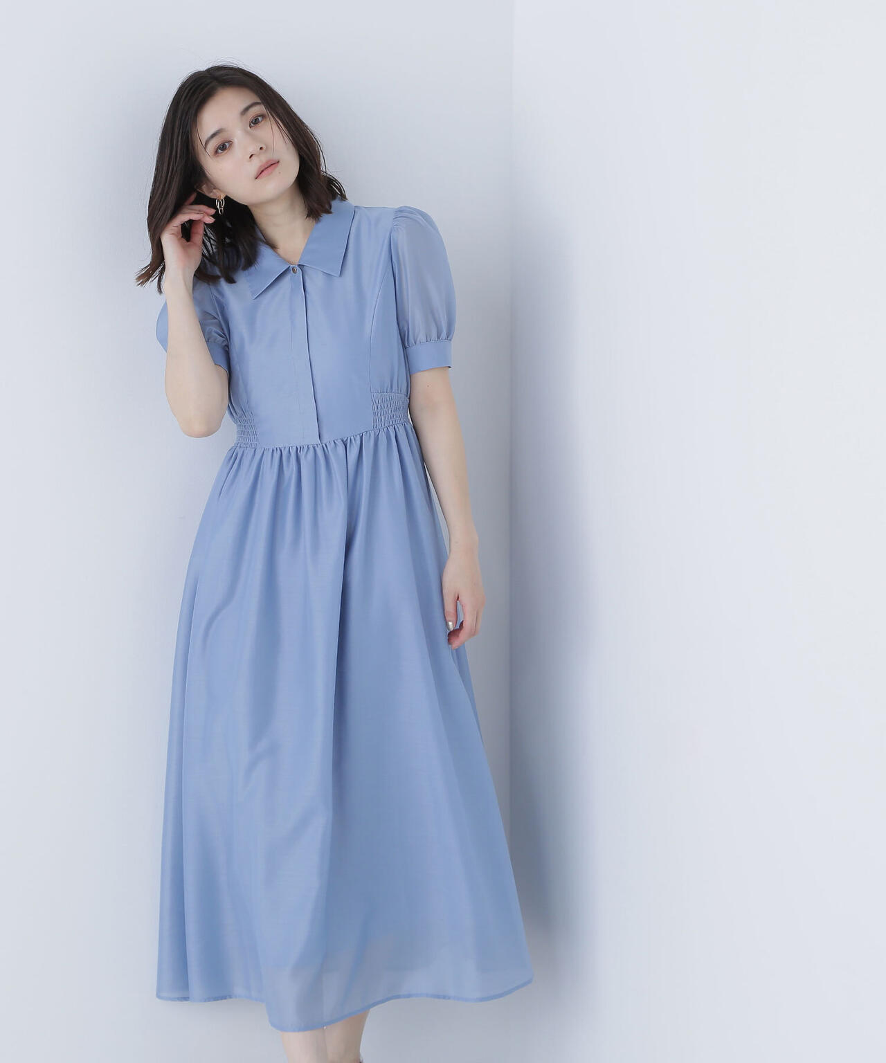 シアーシャツワンピース