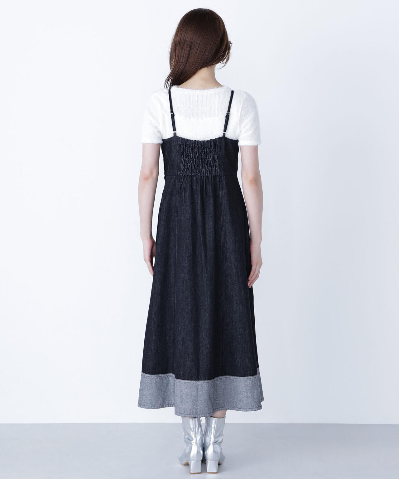 デニムフレアキャミワンピース