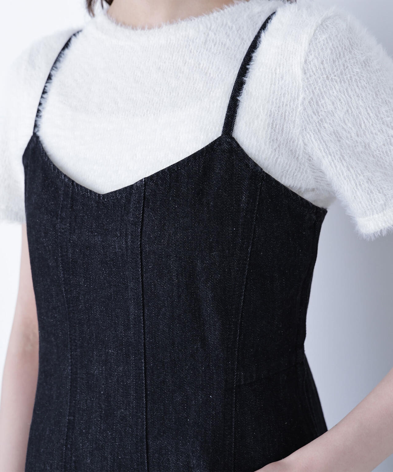 デニムフレアキャミワンピース