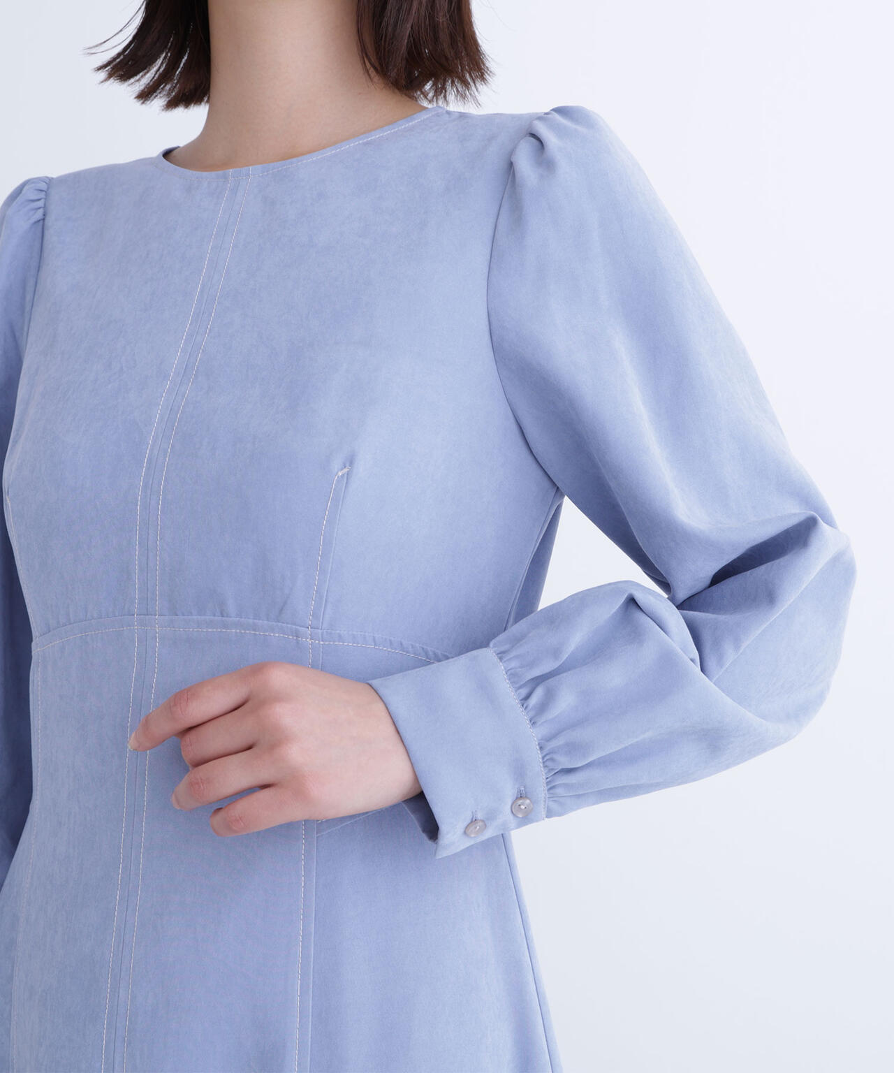 バイカラーステッチワンピース