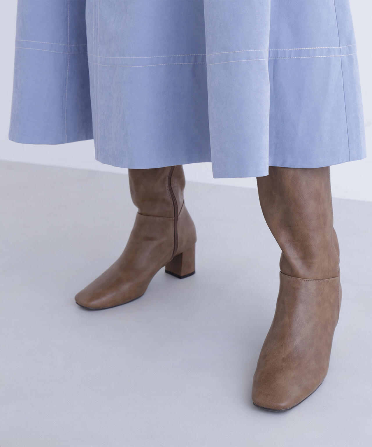 バイカラーステッチワンピース