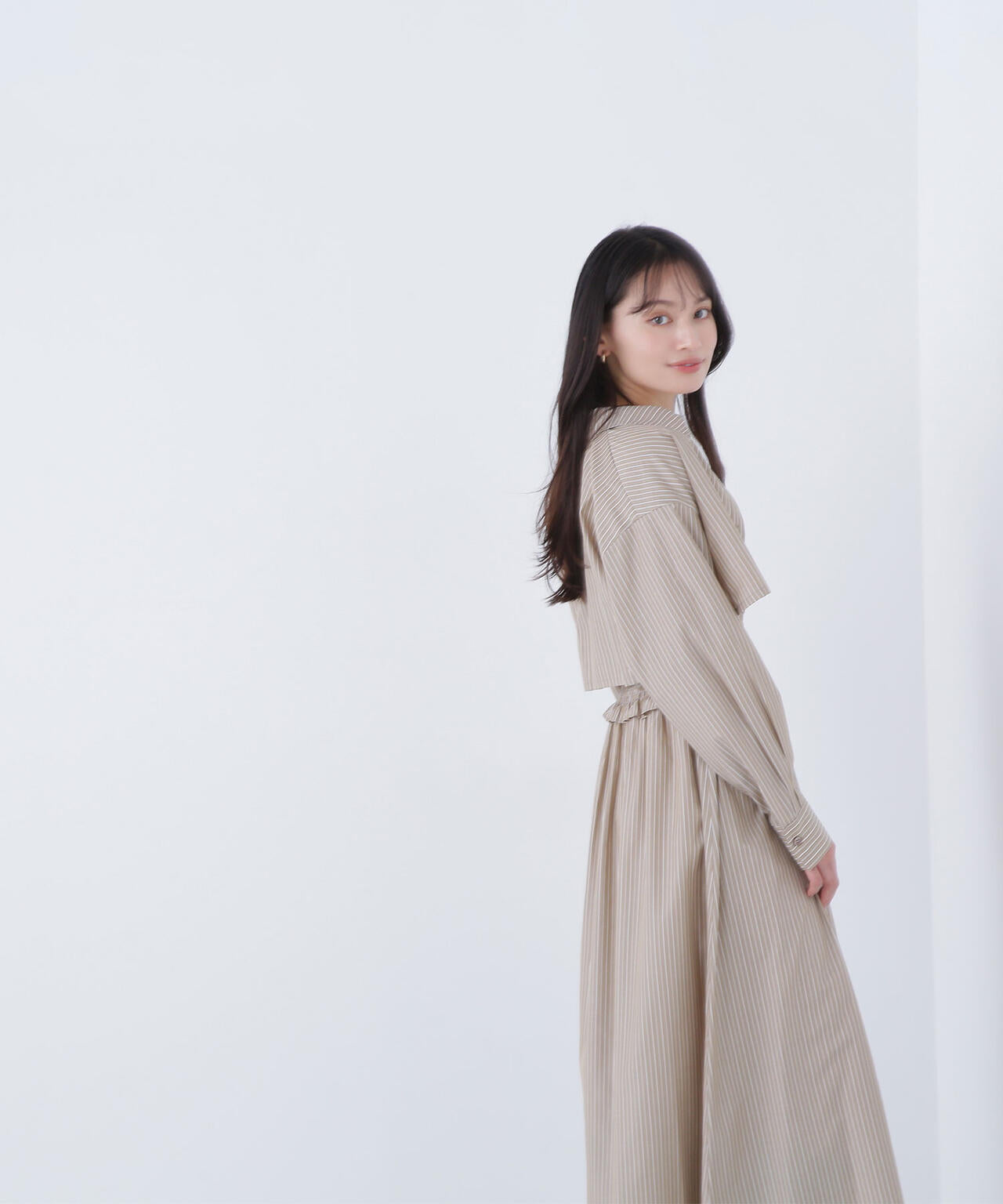 レイヤードマルチストライプワンピース