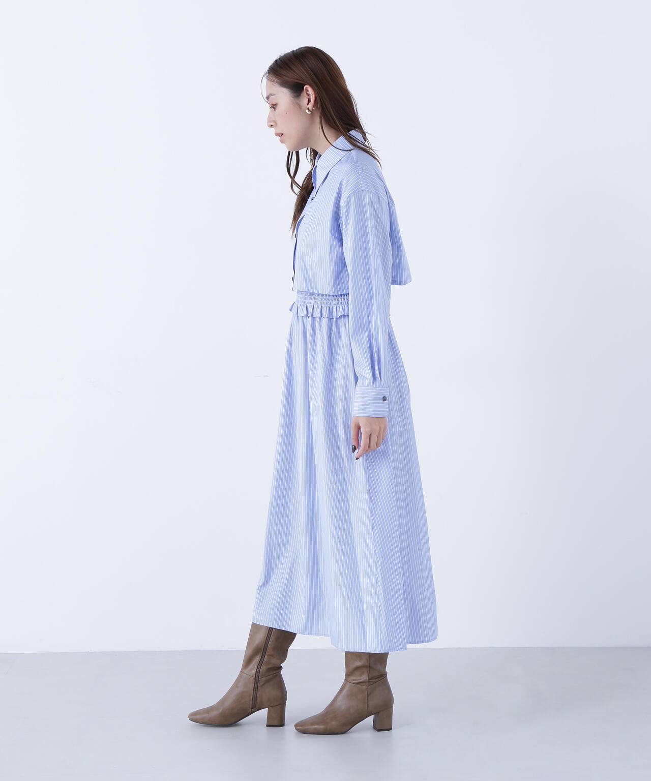 レイヤードマルチストライプワンピース