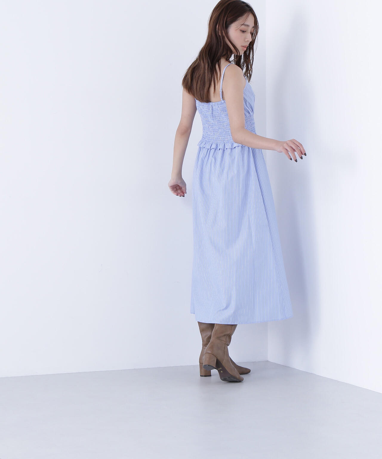 レイヤードマルチストライプワンピース