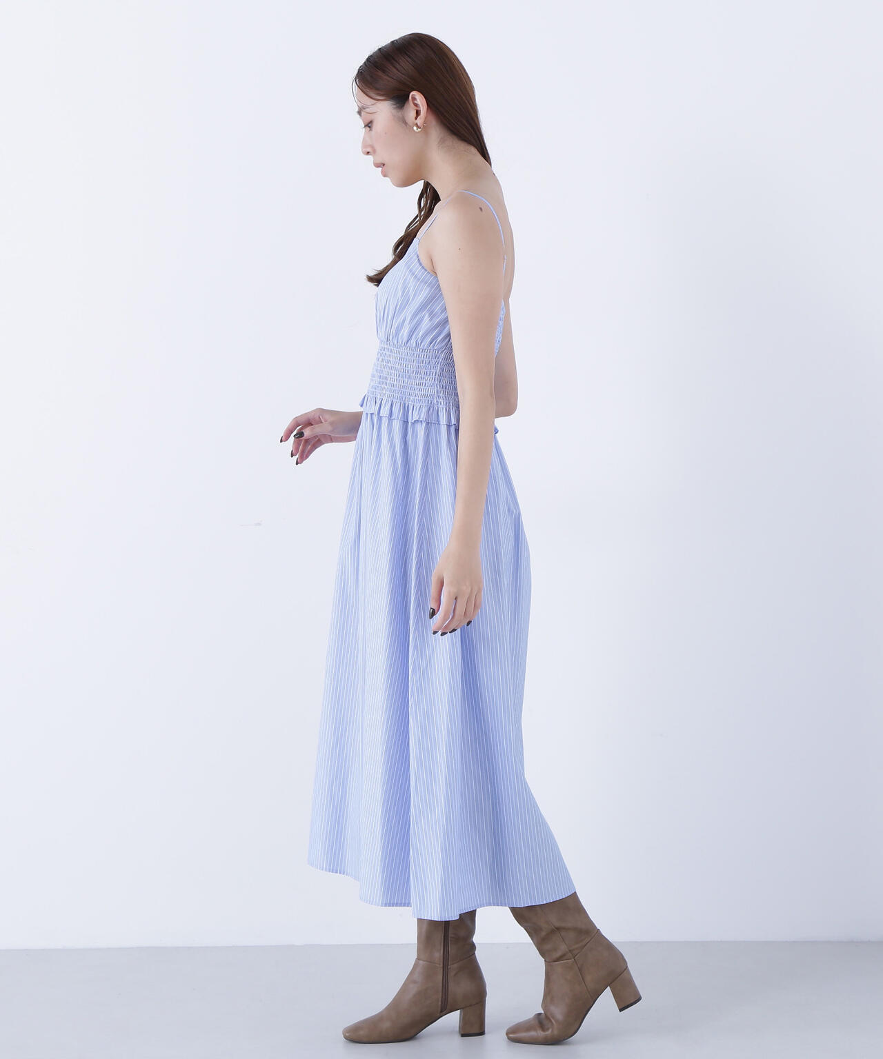 レイヤードマルチストライプワンピース