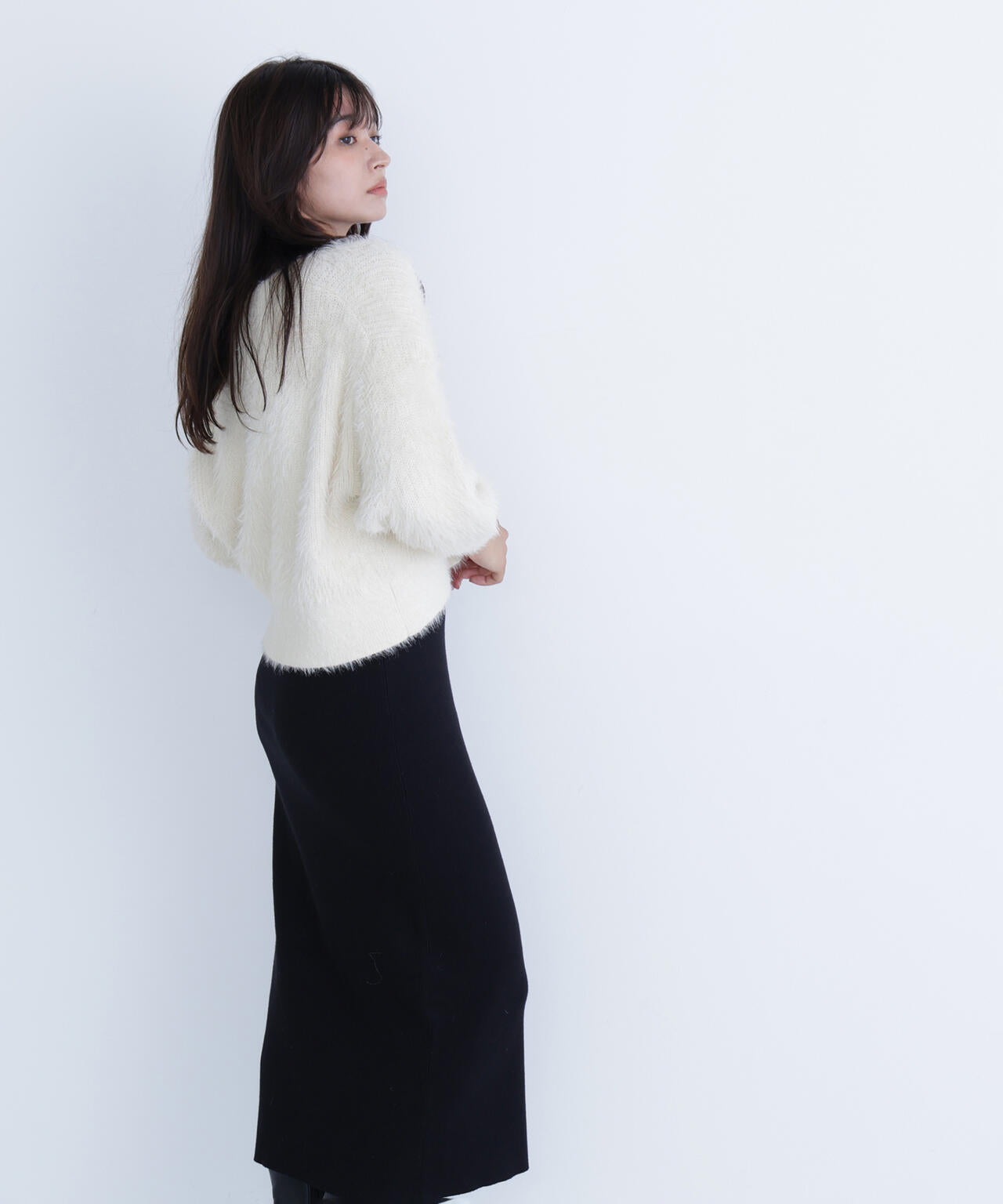 シャギーカーデセットニットワンピース