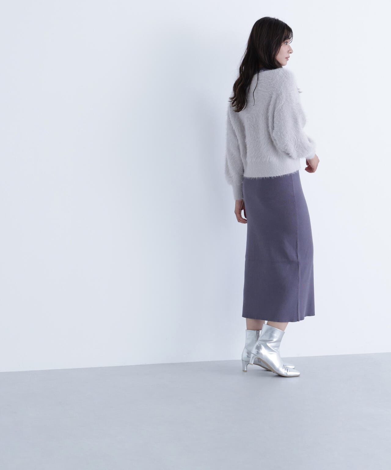 シャギーカーデセットニットワンピース