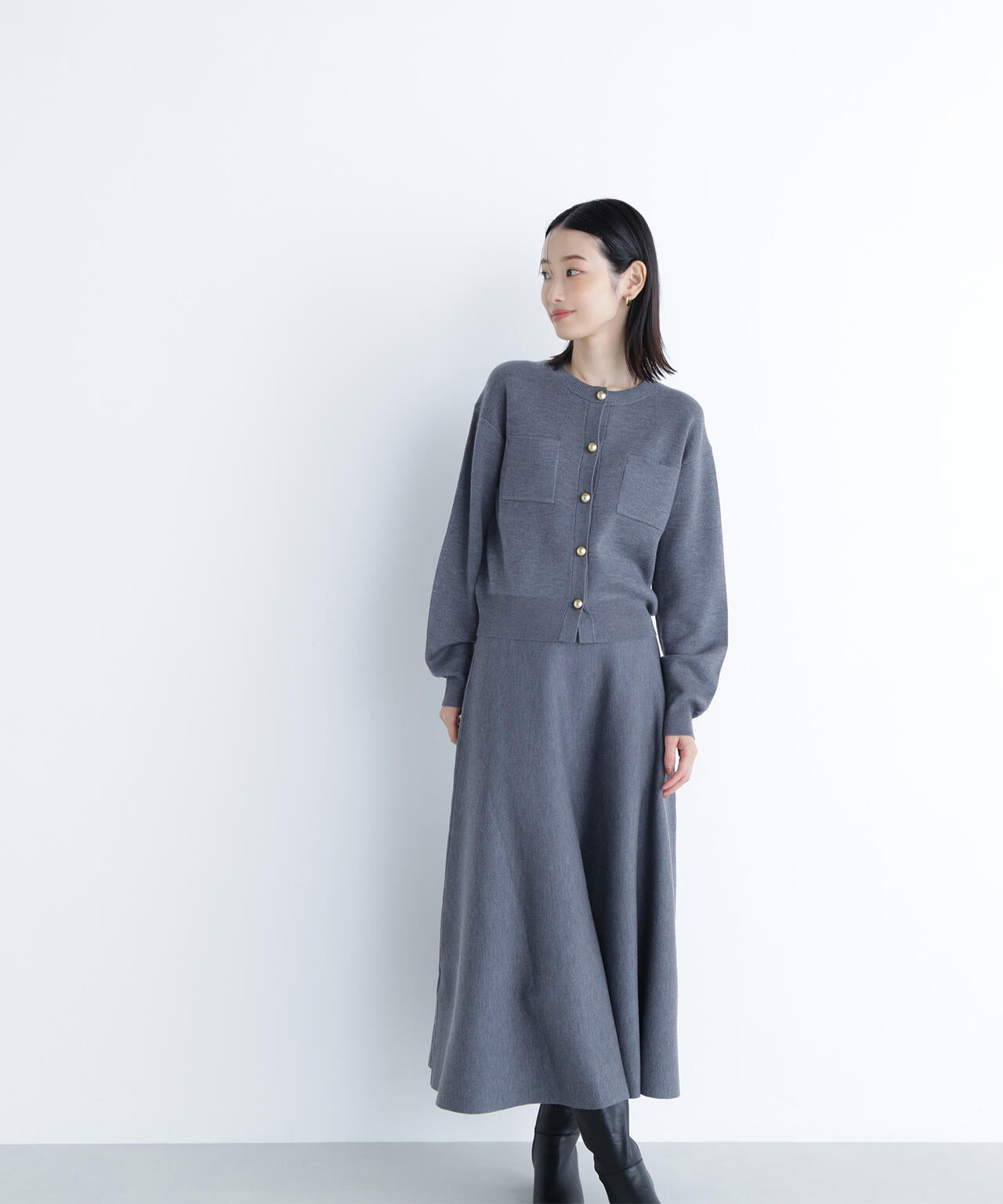 【Oggi掲載】【大宮ルミネ・mix.tokyo 限定カラー:ネイビー】ダブルフェイスニットセットアップ