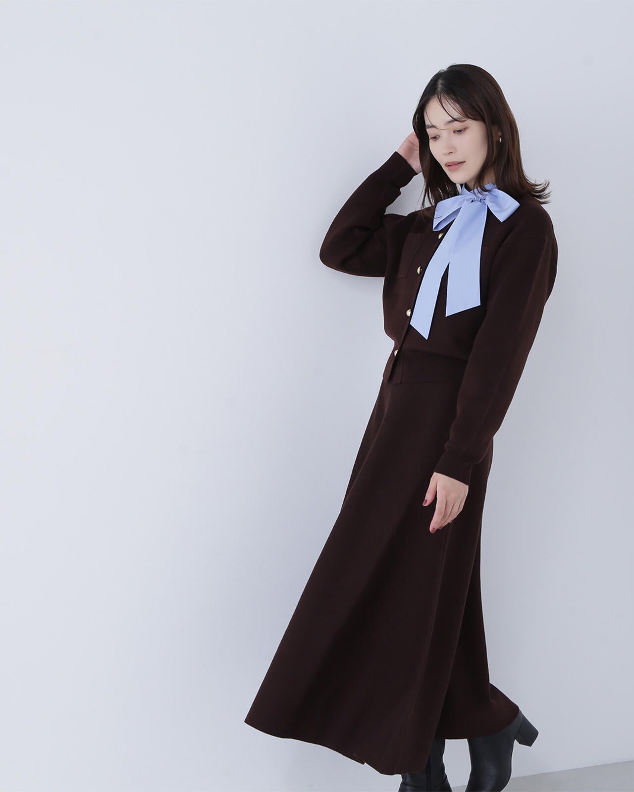 【Oggi掲載】【大宮ルミネ・mix.tokyo 限定カラー:ネイビー】ダブルフェイスニットセットアップ