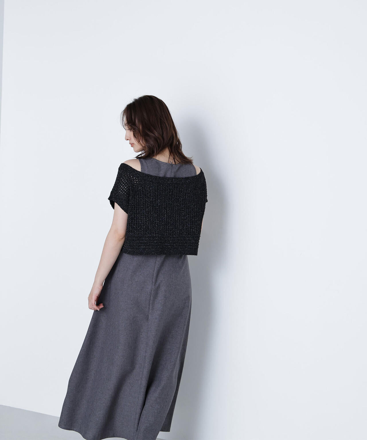 透かし編みニット&アメスリワンピース