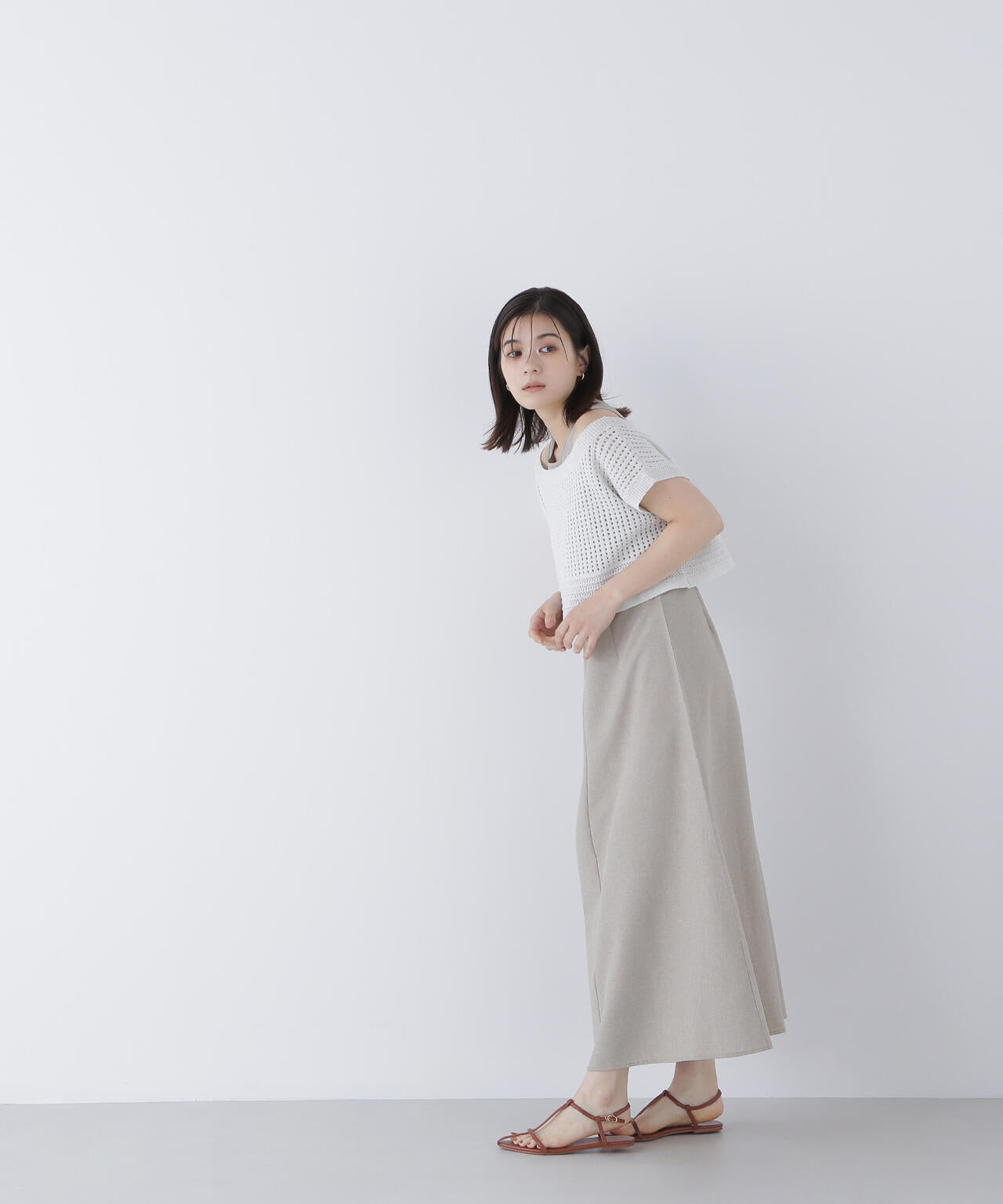 透かし編みニット&アメスリワンピース