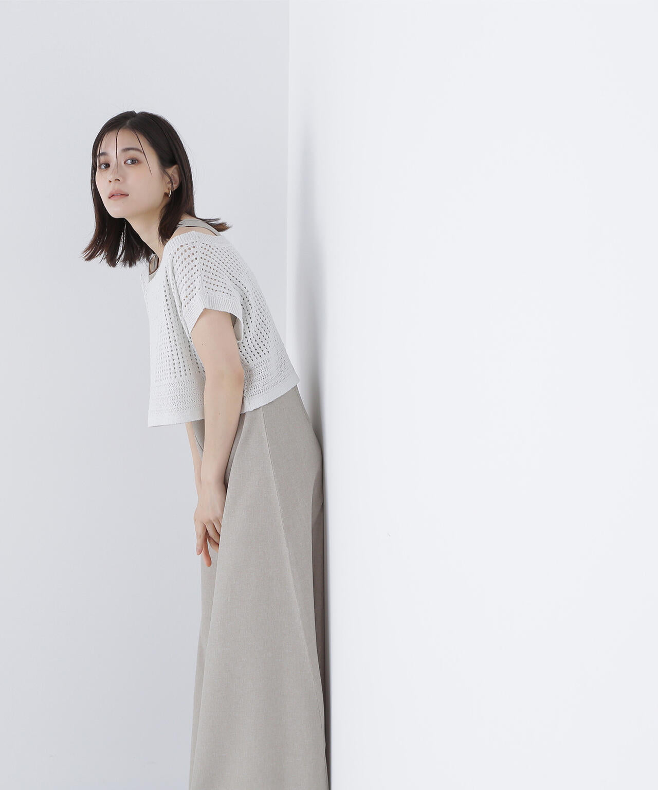 透かし編みニット&アメスリワンピース