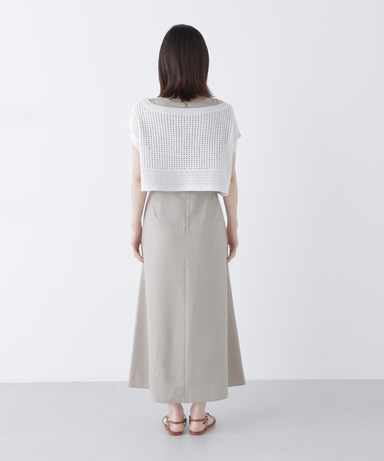 透かし編みニット&アメスリワンピース