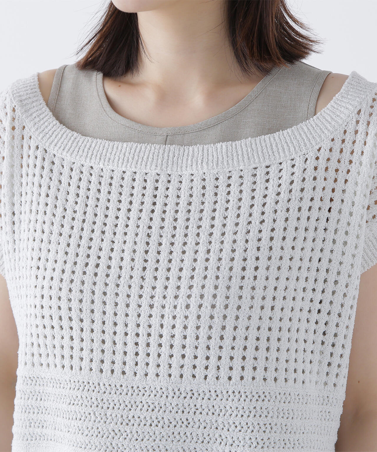 透かし編みニット&アメスリワンピース