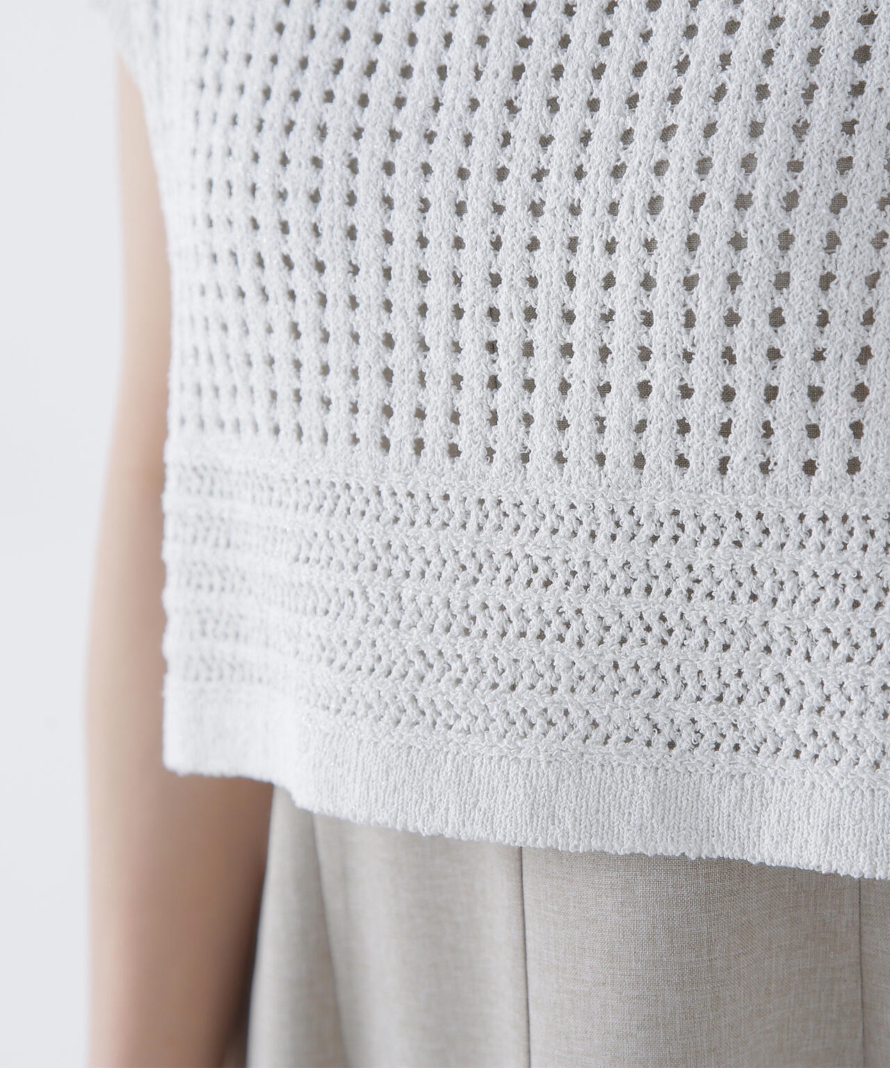 透かし編みニット&アメスリワンピース