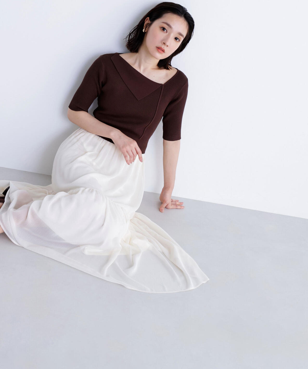 アシメカラードッキングワンピース