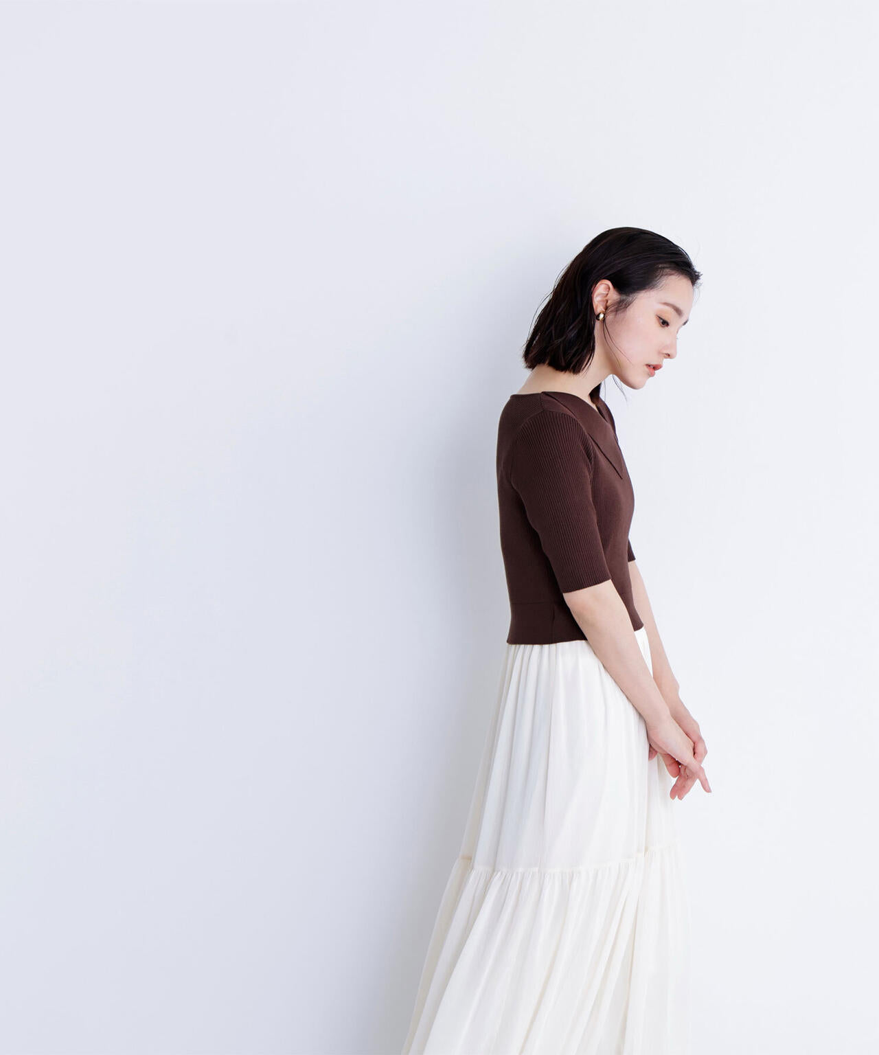 アシメカラードッキングワンピース