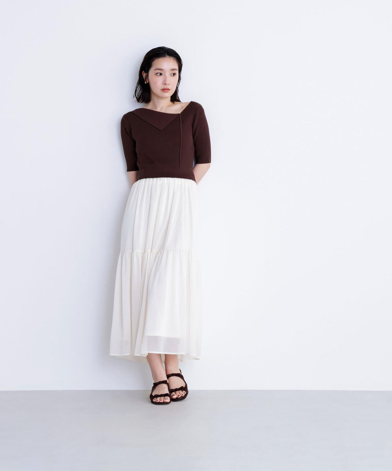 アシメカラードッキングワンピース