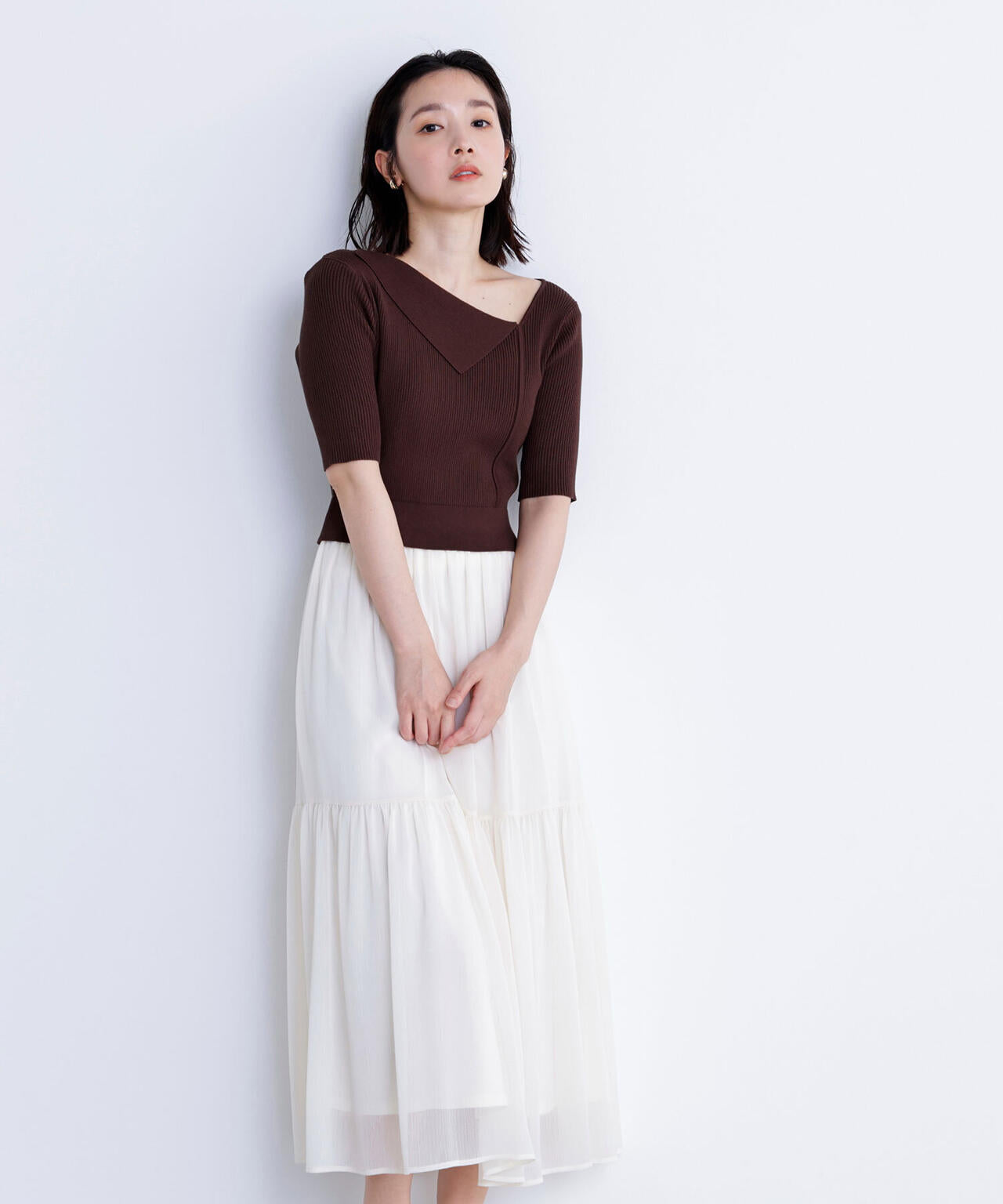 アシメカラードッキングワンピース