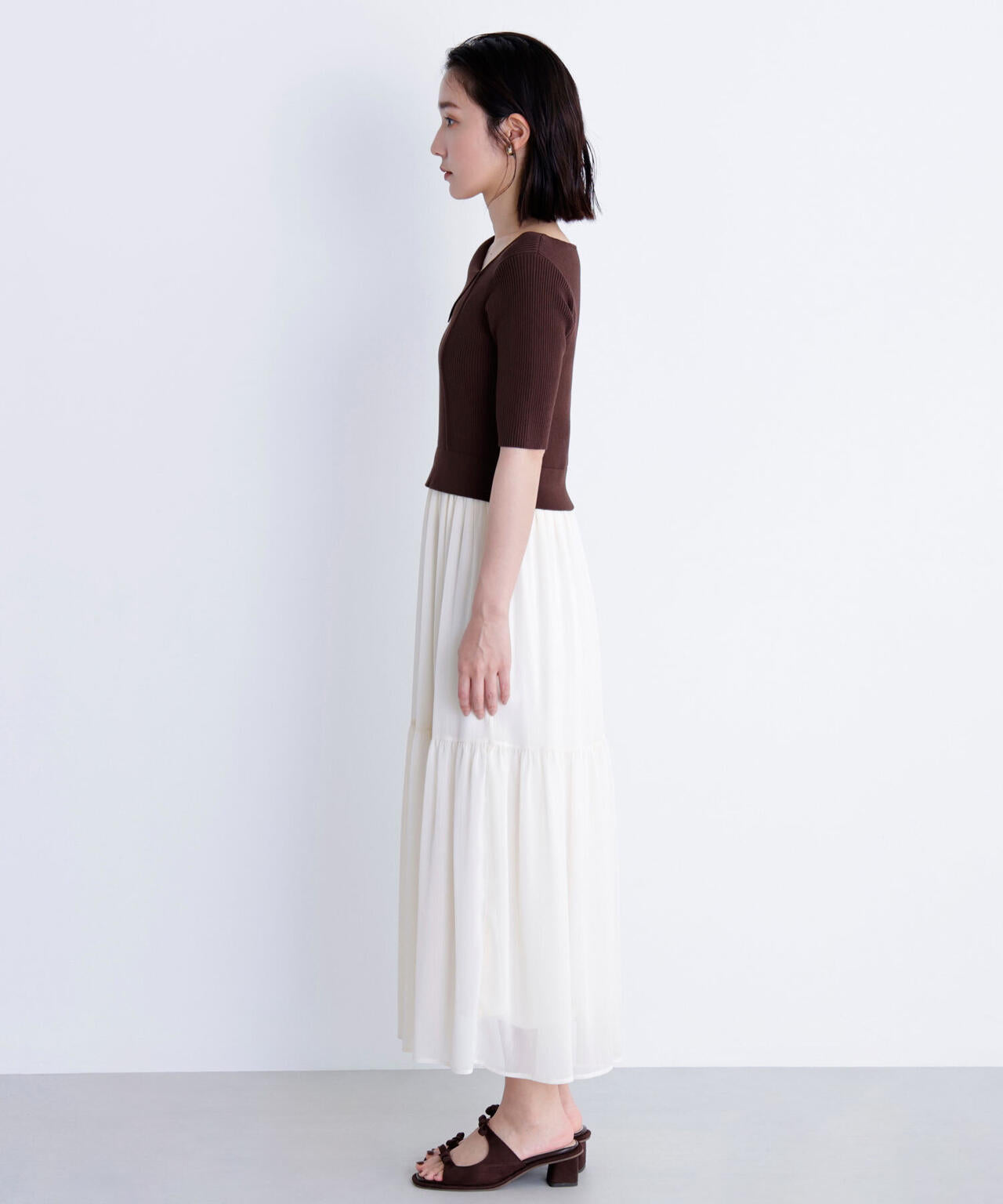 アシメカラードッキングワンピース