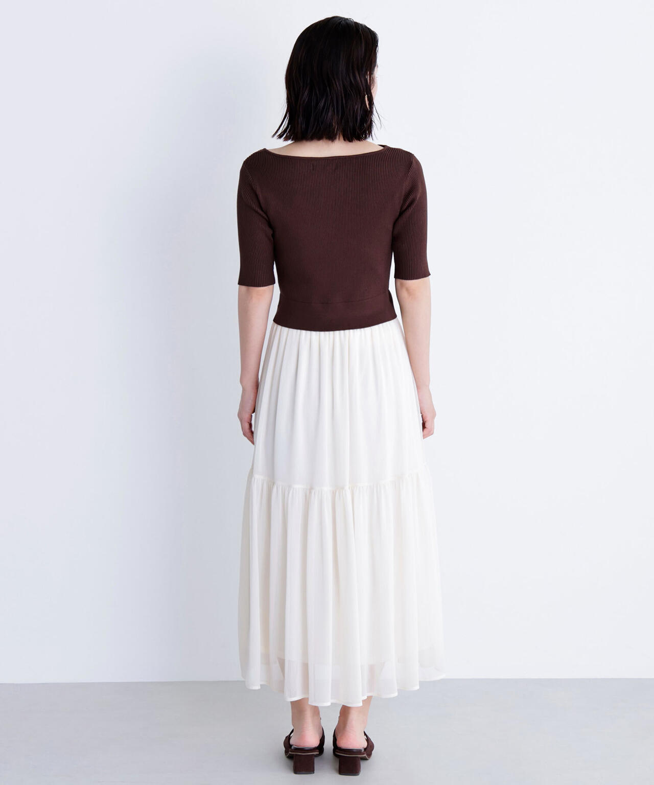 アシメカラードッキングワンピース