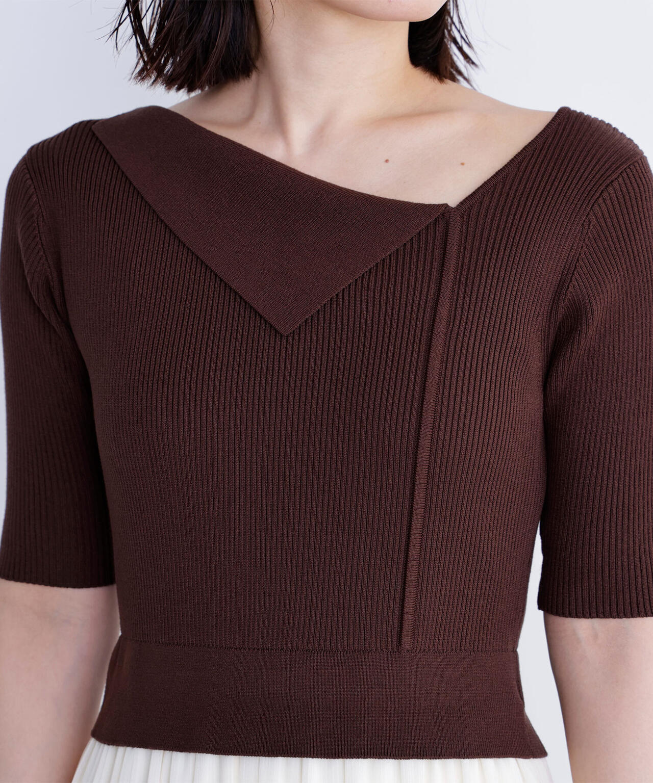 アシメカラードッキングワンピース