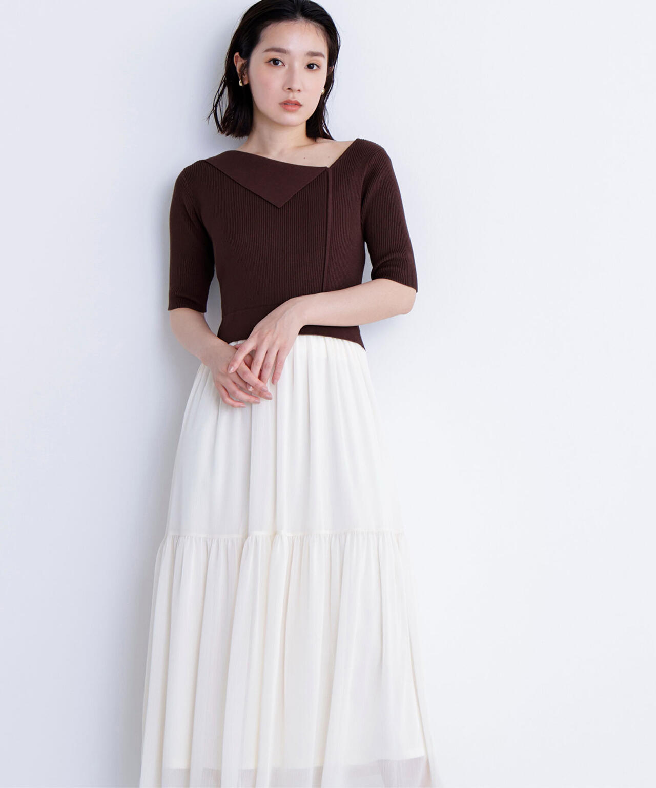 アシメカラードッキングワンピース