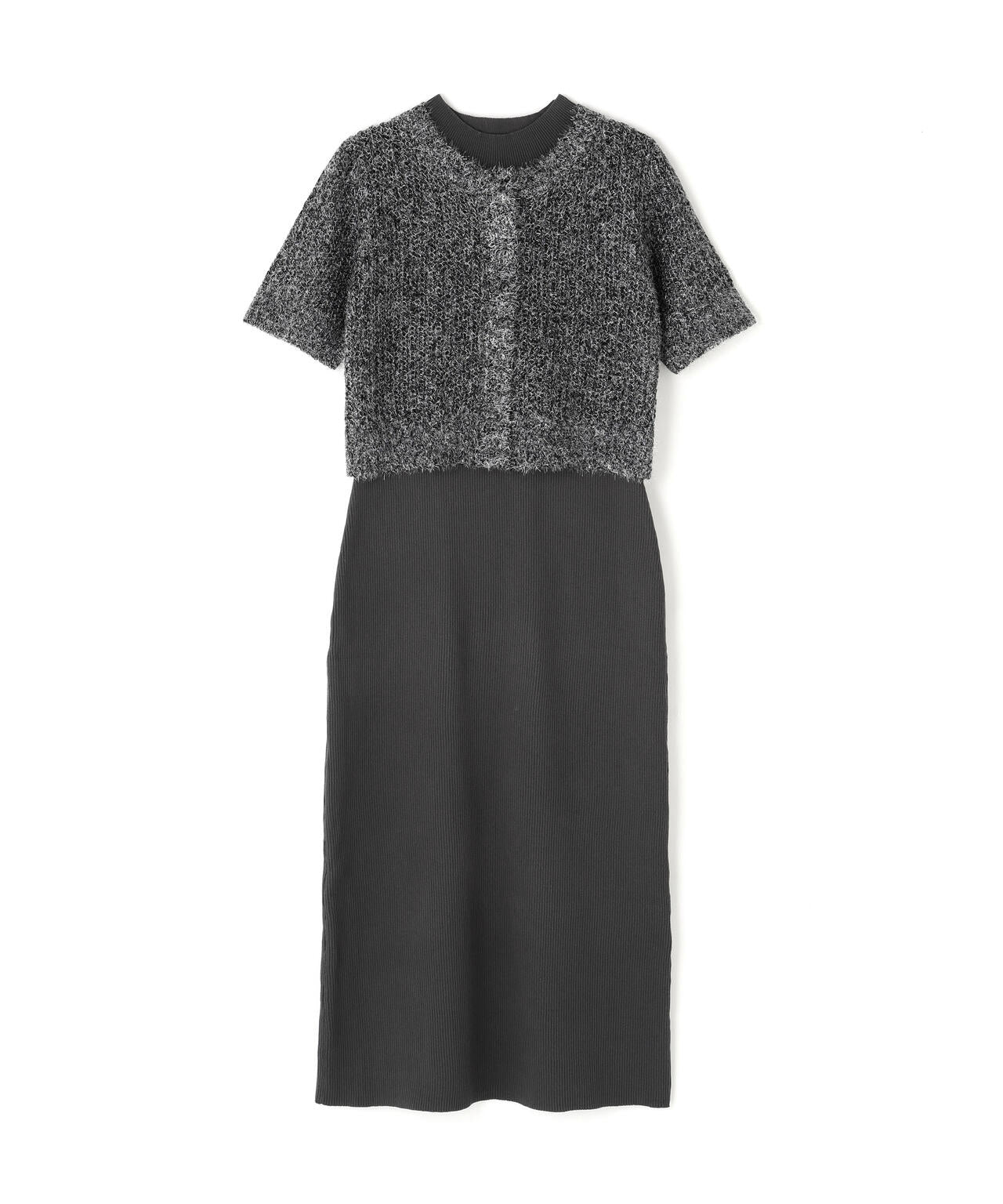 フィルムラメカーデセットニットワンピース