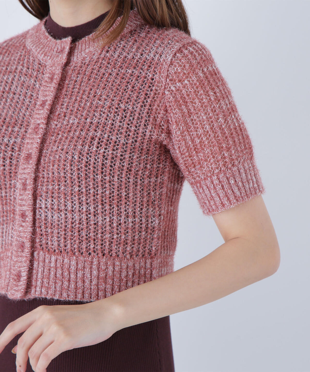 フィルムラメカーデセットニットワンピース