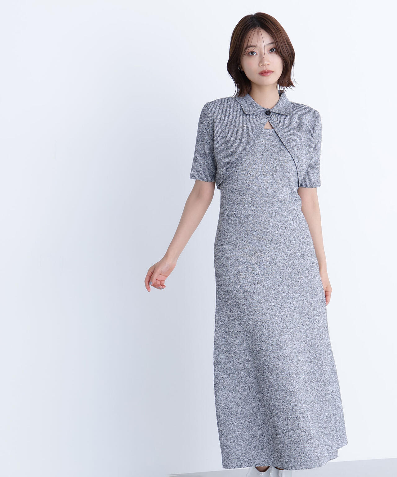 ショートボレロセットニットワンピース