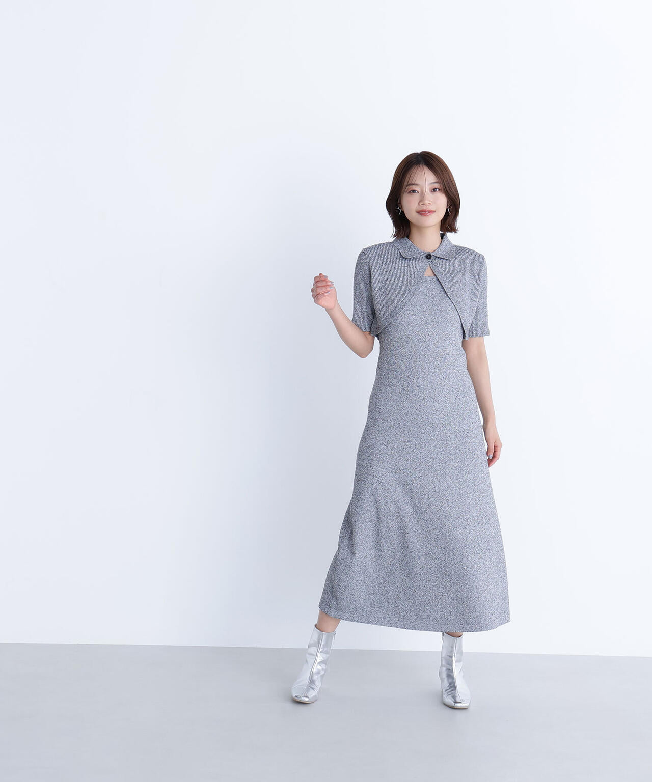 ショートボレロセットニットワンピース