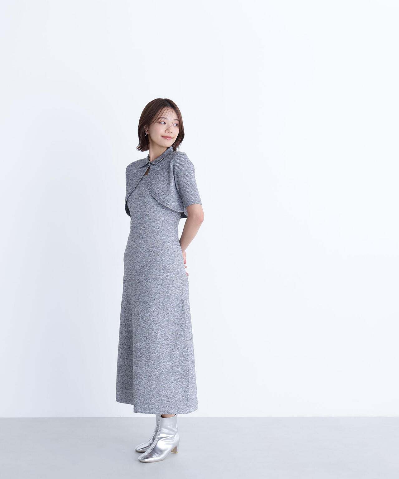 ショートボレロセットニットワンピース