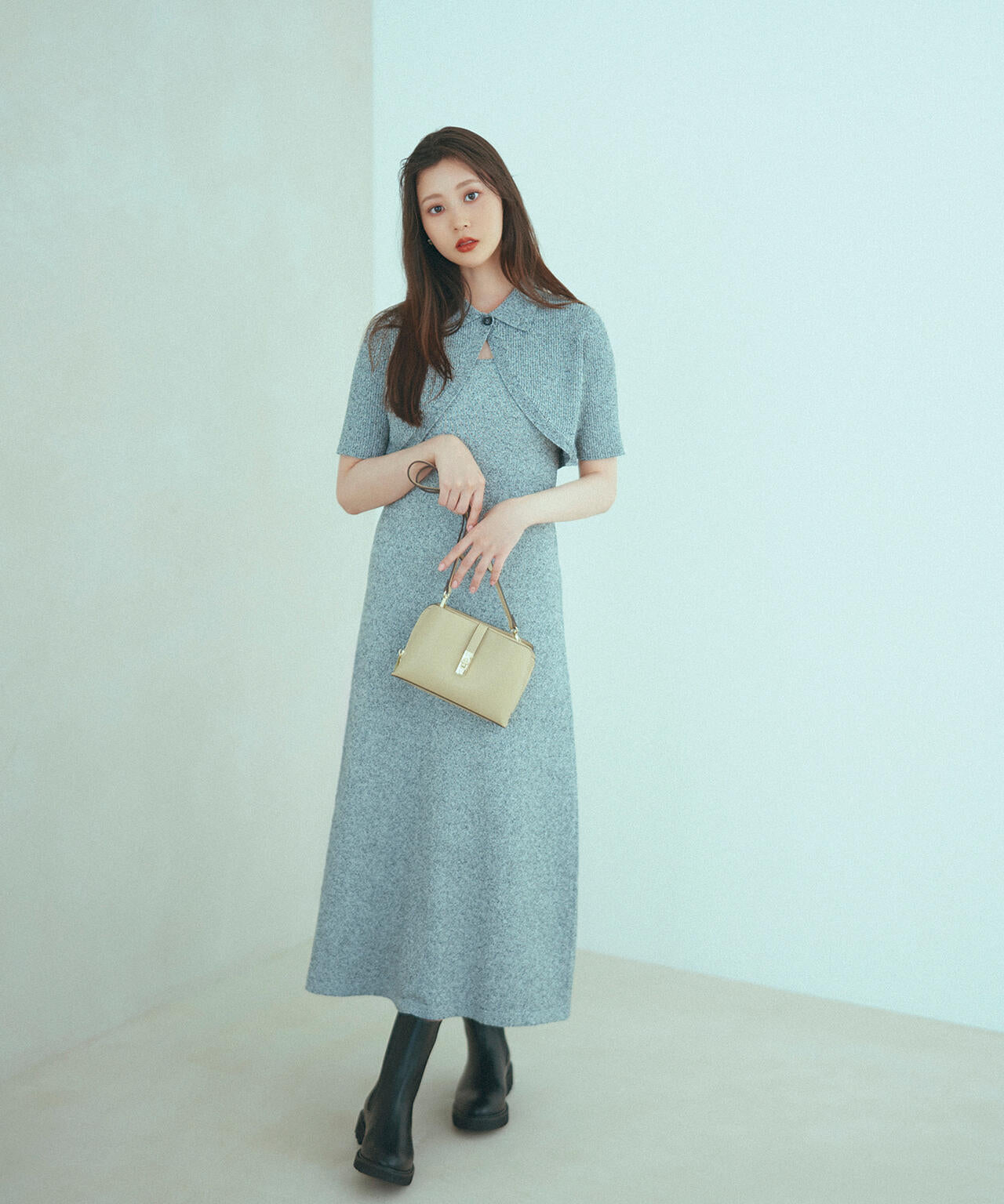 ショートボレロセットニットワンピース