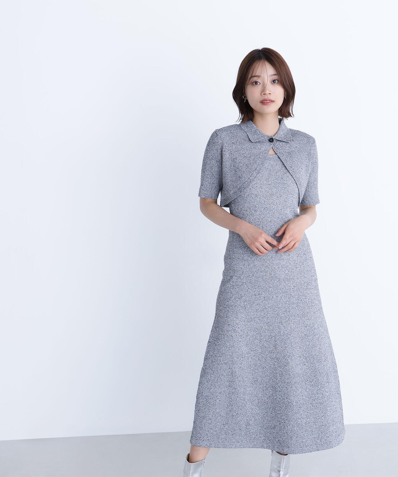 ショートボレロセットニットワンピース